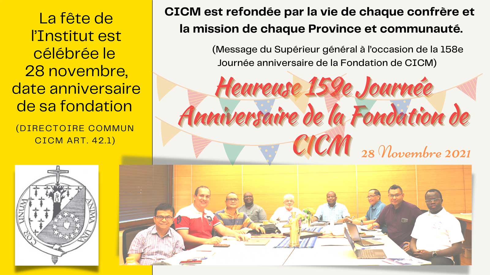 Journée anniversaire de la fondation de CICM 2021 et début de la célébration du bicentenaire de la naissance de Théophile Verbist, notre Fondateur